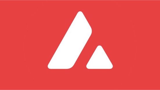 The image displays the Avalanche (AVAX) cryptocurrency logo, featuring a stylized white "A" composed of triangular shapes against a vibrant red background. The logo visually represents Avalanche's blockchain platform, which is the subject of the post highlighting its tokenized U.S. Treasury market growth to $839 million.