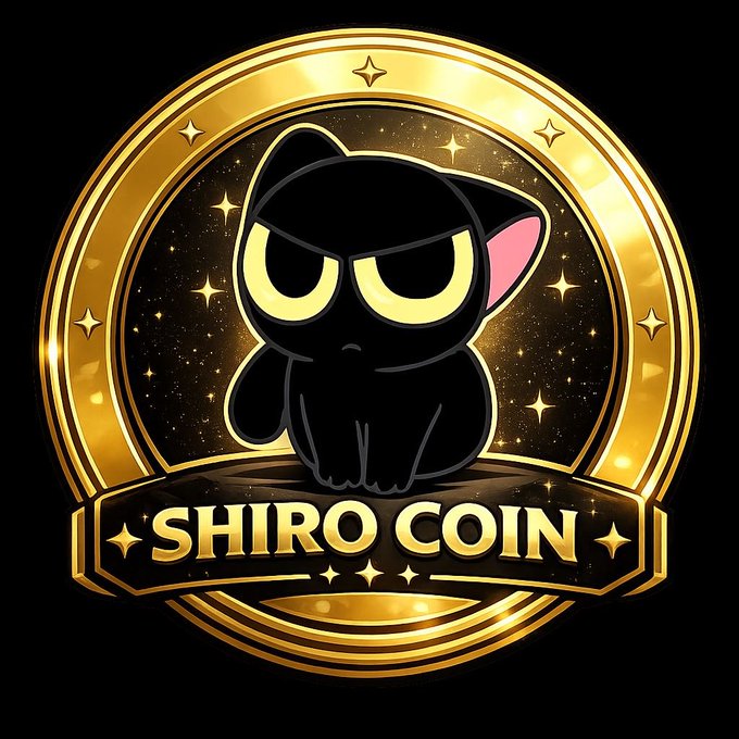 The image features a logo for Shiro Coin, which is a digital currency platform that allows users to invest in various cryptocurrencies. The logo includes a cartoon cat sitting inside a gold circle with a star at its center, symbolizing the cryptocurrency world. Below the cat, there's text that reads "SHIRO COIN" and "7 DAYS TO LAUNCH", indicating that Shiro Coin is launching soon and has been counting down to its launch for seven days. The post also mentions that users can invest in Shiro Coin with a contract address of $SHIRO: 89rNZQXe7NxABQghKxNBNBuv6ESVhYJhRF7vhmuubNyX, which is the address where the cryptocurrency will be invested.