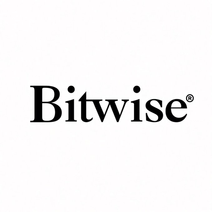 The image displays the Bitwise® logo in black serif typography on a white background, representing the asset management firm mentioned in the post about their new Automated Token Portfolios product for non-U.S. investors.