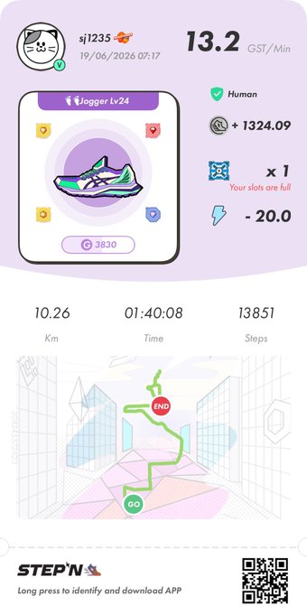 The image shows a step counter app with a purple background, displaying the steps taken by the user during their workout session. The app also provides information about the distance covered and calories burned. There are several icons representing different activities or exercises that can be performed on the app.
