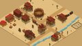 A pixel art desert landscape featuring small characters, cacti, and scattered resources on sandy terrain serves as promotional imagery for the newly launched $GULCH game, visually reflecting the post's excitement about the game's launch, the first-day $15 SOL event, and the upcoming gold trading opening.