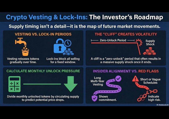 The image presents a detailed explanation of Bitcoin transactions, specifically focusing on Cryptosaving, lock-ins, and vesting periods. The image covers four key points about Cryptosaving: vaulting vs. locking in periods; vaulting releases vs. locking in periods; calculating monthly locker pressurization vs. setting up the investor's alignment vs. short vs. long windows; and predicting potential price drops to lock-in gains or losses on Cryptosaving. The image is accompanied by a description of how these points relate to Bitcoin transactions, providing an understanding of these concepts for users who are interested in Cryptosaving or cryptocurrencies like Bitcoin.