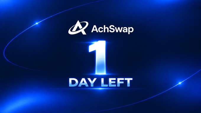 A blue promotional graphic for 'AchSwap' displaying '1 DAY LEFT' in large illuminated text.