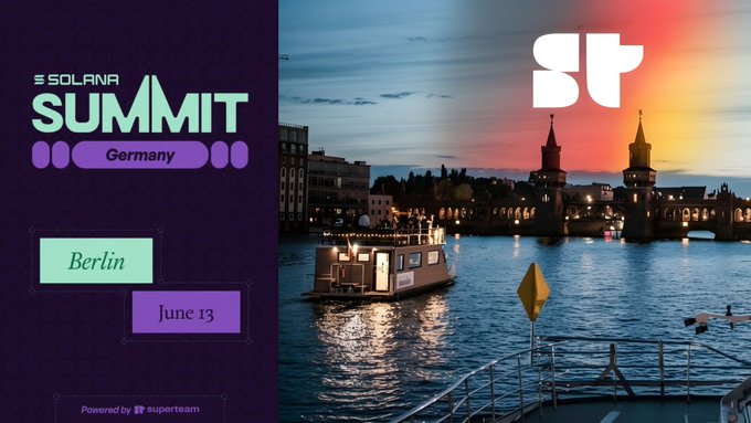 ersolara summit germany event poster for Berlin Summit, June 25-26, 2015, featuring a boat on the water and a city skyline at sunset.