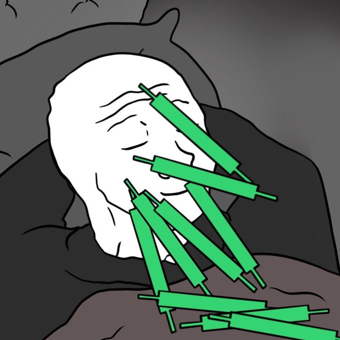 A figure resembling Emperor Palpatine from Star Wars lies with a serene expression, covered in glowing green lightsabers scattered across his face and chest, evoking a triumphant revival that matches the post's celebratory "We are so back" energy.