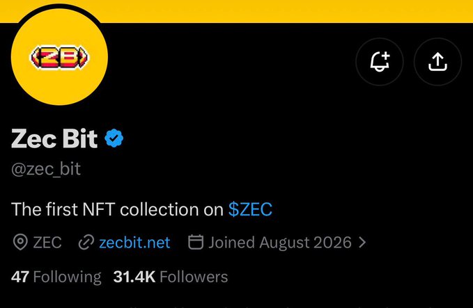 The image shows the Twitter/X profile page for "Zec Bit" (@zec_bit), a verified account with 31.4K followers claiming to be "The first NFT collection on $ZEC," with a website link to zecbit.net and a join date of August 2026.

The profile relates directly to the accompanying post, which accuses the Zec Bit team of abandoning their community—ignoring refund requests, halting the mint prematurely at 800 out of a 3,300 supply, and allegedly minting the remaining tokens themselves.