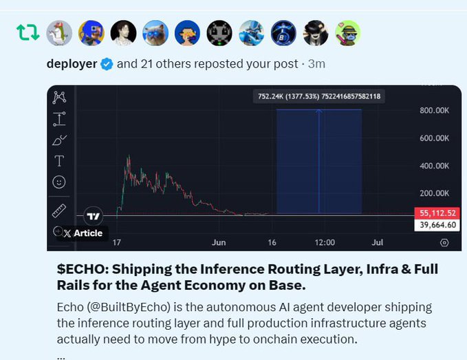 The image features a social media post by someone named "deployer". The post shows the deployment of an AI agent developer ship. There are multiple mentions or interactions made by other users, showing support for the deployment project. Some users even express that they would like to contribute their skills and efforts in developing the AI agent. This post highlights a collaboration effort between the deployer and others who have found out about it via social media channels such as Instagram.