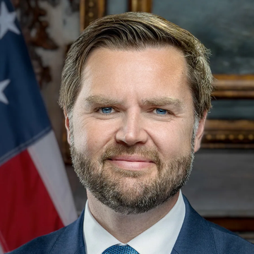 A portrait of JD Vance, shown in front of an American flag. The image serves as a visual for the accompanying post regarding his disclosure of holding $250,000 to $500,000 in Bitcoin.