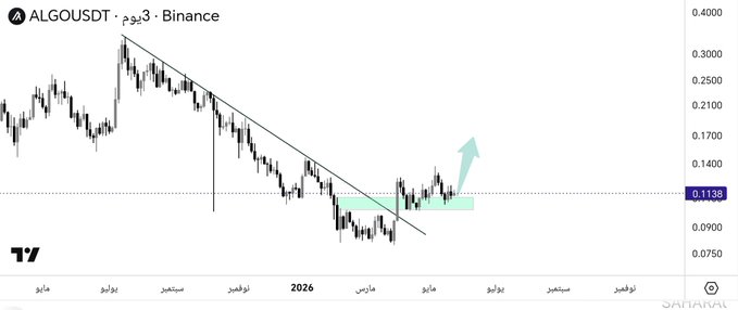 xtrp currency exchange chart with a green line indicating the direction of change, and a black bar graph showing the value of AlgousDT over time.