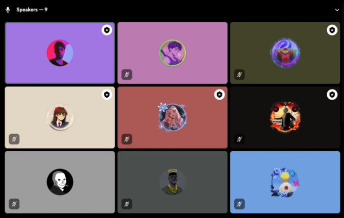 The image shows a computer screen displaying a grid of nine different panels with various images or icons representing people's faces. Each panel has a caption below it that reads "Speakers", indicating they are related to speakers or audio equipment. The captions provide information about each speaker, such as their name and the color of the background behind them. The image is organized in a grid format, making it easy for viewers to navigate through the different speakers' details.