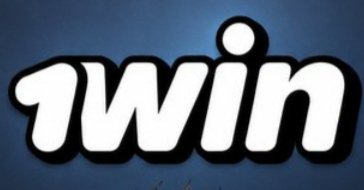 A 3D-style rendering of the '1win' logo in white letters on a dark blue gradient background.