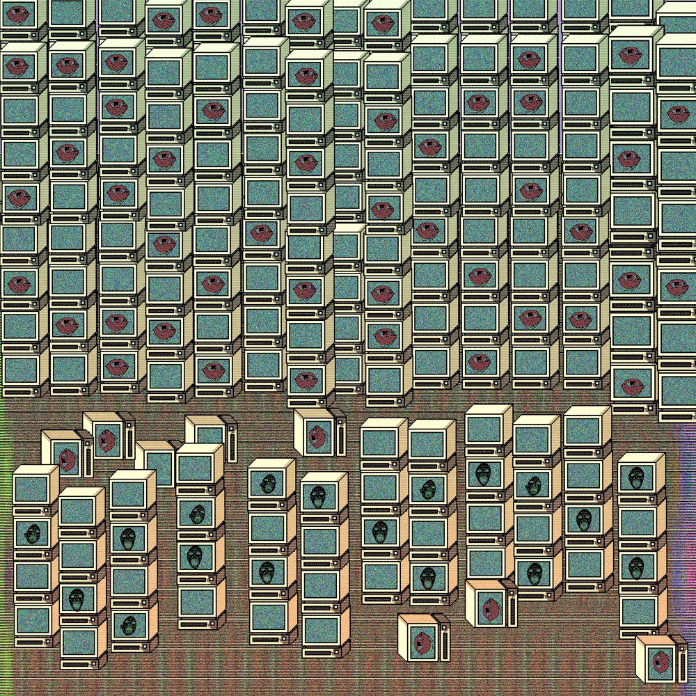 The image features a large number of small square computer monitors arranged in rows, creating an interesting pattern that resembles a grid or a mosaic. The monitors are displayed with various colors and sizes, adding visual interest to the scene. The text "What Are You Doing Here? What Are You Trying To Accomplish?" is present in the image, which could be related to the content of the post or simply a random phrase added for stylistic purposes.