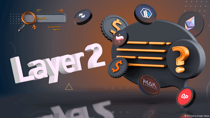 A graphic with the large text "Layer 2" featuring various cryptocurrency and blockchain logos like Ethereum, Arbitrum, Optimism, and others in a 3D style, credited to Trading Insight News.