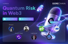 A promotional graphic titled 'Quant Risk in Web3' featuring a microphone and various cryptocurrency icons, branded with 'DORECHAIN' and an 'X-Space' label.