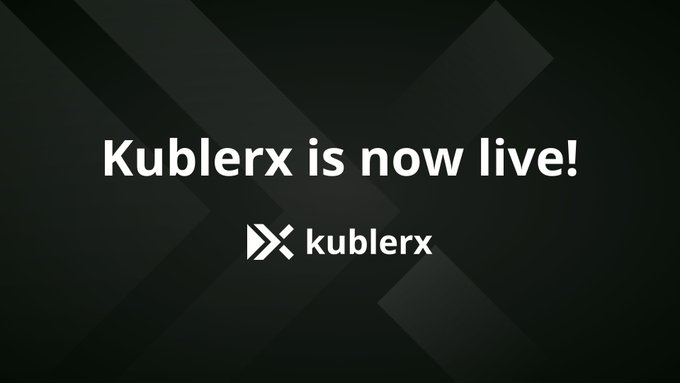 The image features a black background with white text that reads "KUBLEX IS NOW LIVE!". The text is centered, making it easy to read. The image also includes an arrow pointing towards the left side of the frame, which could be interpreted as directing attention to the post or the message within the image.