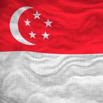 The image displays the Singapore flag with its iconic red and white horizontal bands and crescent moon with five stars. It accompanies a news alert about Singapore's Monetary Authority (MAS) flagging Hyperliquid as an unlicensed entity on its Investor Alert List, warning investors they may lack regulatory protections.