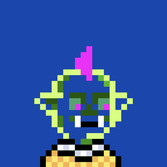 A pixel art character with green and yellow hair, a pink bow, pink eyes, and a wide grin on a blue background, paired with a message expressing gratitude to the community for their vigilance and a thank you to @0xQuit for swift action in protecting Gobs NFT holders from a recent hack.