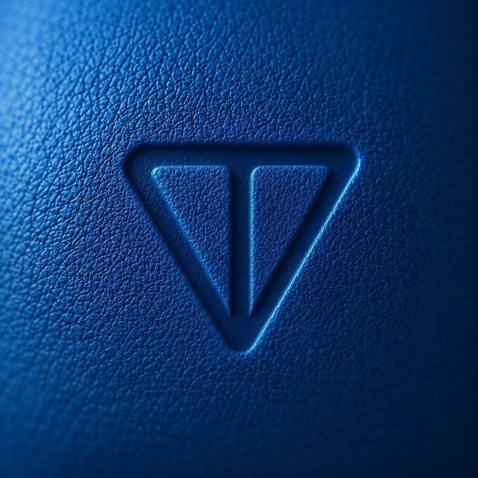 A close-up of an embossed, triangular GRAM logo on textured blue leather. The image aligns with the post's "Day 102" effort to promote $GRAM as a symbol of the growing campaign.