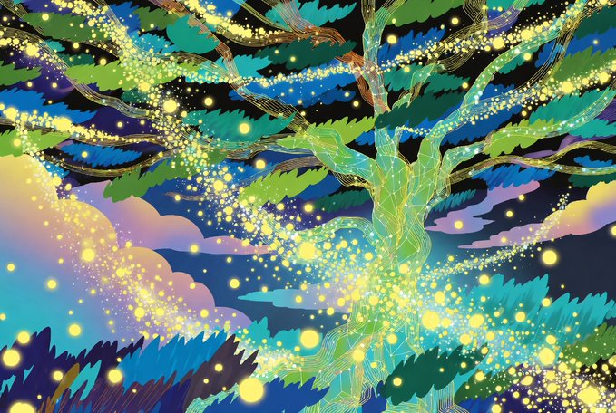 A vibrant, fantastical digital illustration featuring a glowing tree-like figure with circuit-like patterns, surrounded by swirling clouds, stars, and shimmering golden orbs against a deep blue cosmic backdrop.

The image's futuristic, network-like aesthetic visually echoes the post's mention of exploring @CNPYNetwork and its rewards program, with the glowing points of light symbolizing the points/earnings the user describes from engaging with the testnet and community activities.