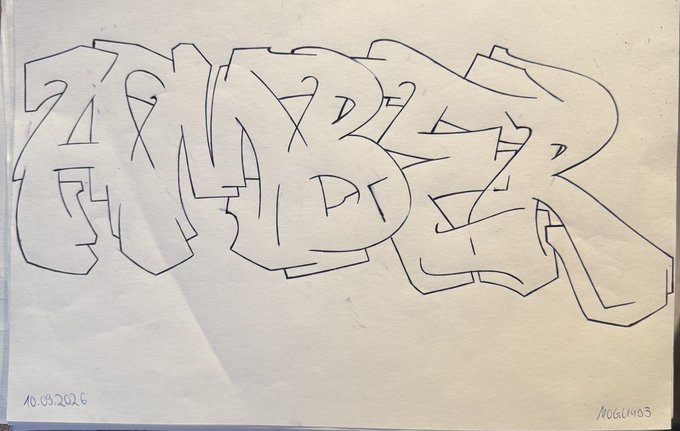 A hand-drawn sketch on paper of graffiti-style bubble letters spelling out 'ERROR' dated 10.09.2026.