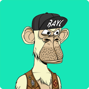 The image features a cartoon monkey wearing a hat with the word "BAYC" written on it, standing against a blue background. The monkey appears to be wearing a vest and has a backpack on its back. There are also other elements in the image that include text related to the post about the monkey's owner or the character of the monkey.