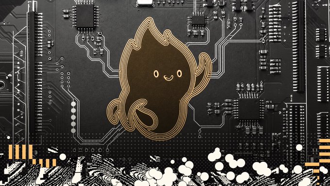 A cartoon blob character with a friendly face sits atop a printed circuit board, symbolizing the "secure enclave" concept — the cute, contained entity representing Trusted Execution Environments (TEEs) where data stays protected by hardware, visually reinforcing the post's message about keeping trust within the chip itself.