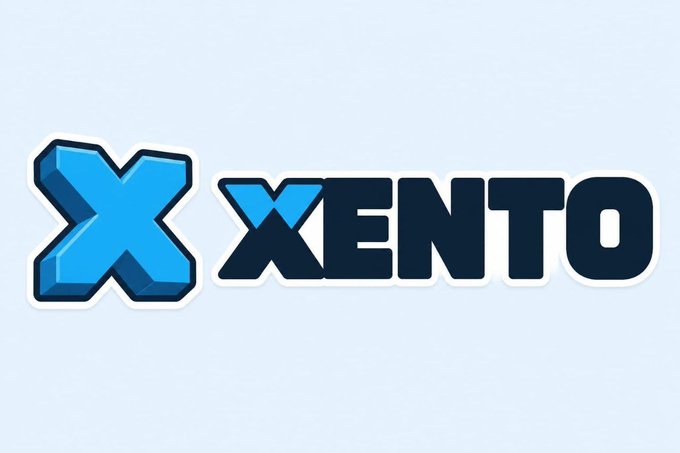 The XENTO logo featuring a stylized blue 'X' next to the word 'XENTO' in dark blue text.