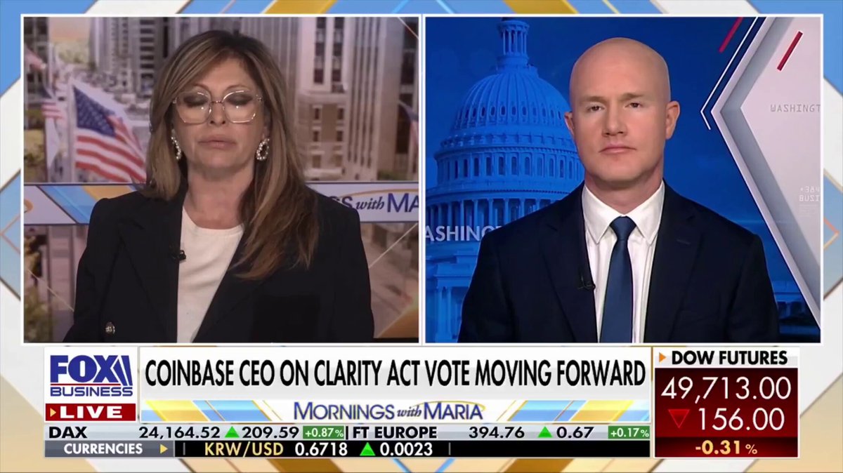 The image shows a news segment featuring two people, one of whom is wearing glasses and has short hair. They are discussing the implications of the new crypto lending regulations that have been implemented by the U.S. Department of Treasury. The person on the left side of the screen appears to be an expert or commentator, while the other individual seems to be a representative from a cryptocurrency lending platform.

The news segment also includes text about the Instant USDC borrowing system and how it works. This information is relevant to the discussion between the two people in the image as they analyze the impact of these new regulations on crypto lending practices.