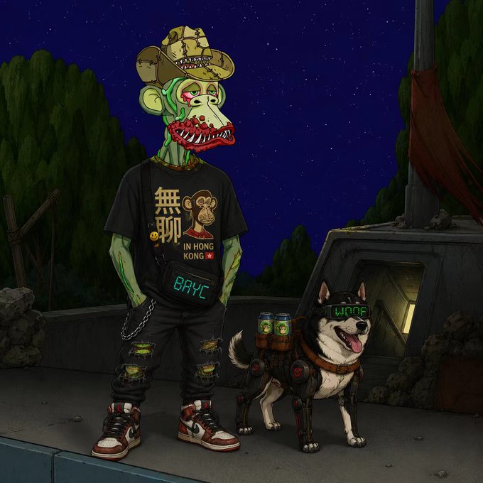 The image features a man dressed as a monkey, wearing a hat and holding a can of beer while standing next to his dog. The caption reads "I want to follow all the English-speaking monkeys! 我想关注所有说英文的猴子!". This post seems to be promoting an event or gathering where people dress up as their favorite characters, such as the monkey in this case.

The man dressed like a monkey is wearing a hat and holding a beer can while standing next to his dog. The caption reads "I want to follow all the English-speaking monkeys! 我想关注所有说英文的猴子!". This post seems to be promoting an event or gathering where people dress up as their favorite characters, such as the monkey in this case.