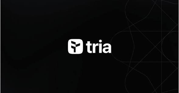 The image features a black background with white text that reads "Tria" and "@useTria" above it. Below this, there are two lines of text discussing projects related to cryptocurrency and blockchain technology. The main focus of the image is on these projects, highlighting their importance in today's digital landscape.