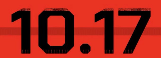 Bold black numbers '10.17' displayed on a red background.