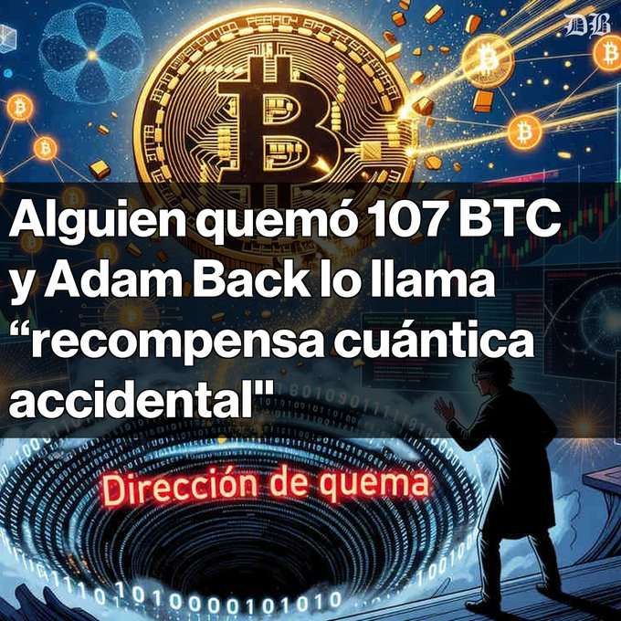 The image is a collage featuring two elements - a bitcoin symbol at the top right corner, and an illustration of someone speaking with their hand up near the bottom center of the scene, which appears to depict a conversation or speech related to bitcoin investment strategies or concerns. In the background on the left side, there's another representation of a bitcoin symbol with an additional text in Spanish that reads "alfenium que 107 BTC y Adam Back lo llamó enviados a la dirección 1111111111111111111114oLvT2", which translates to "I'm thinking about investing...". The caption below this image suggests there could be a link to an article or video discussing Bitcoin investments and the risks associated with them, possibly related to the recent market crash in August 2020.