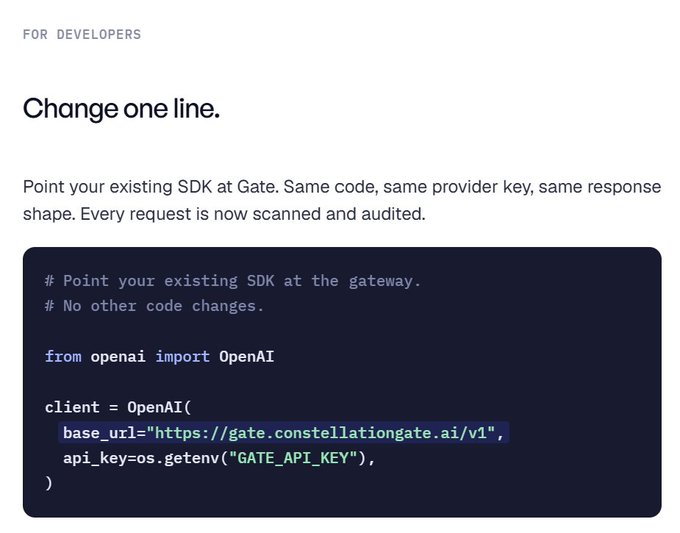 The main focus of the image seems to be an explanation for why one should not change a single line of code while using OpenAI or Anthropic SDKs with the gateway. The text indicates that changing just one line will not alter the API response shape, and it is recommended to keep the existing code in place to ensure proper functioning and security by avoiding any potential changes to the codebase. This image seems to be a screenshot of the documentation provided for this particular SDK or OpenAI application.
