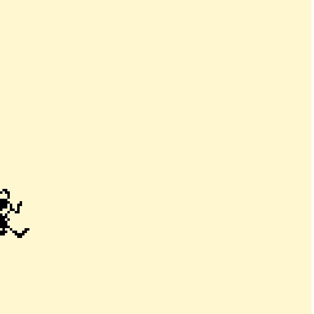 The image features a cartoon character running across a white background, which appears to be a poster or canvas for an animation. The character has a black outline against the white backdrop, making it stand out prominently. The caption of the image reads "Our 1bit cult grows #1Bit #crypto #xtz". This text is located at the bottom right corner of the image and provides additional information about the content within the frame.