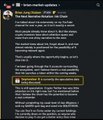 A dark-themed Discord chat interface showing a pinned message titled 'new market options', with a yellow highlighted box indicating a specific item.