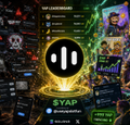 A Steam game page displaying a prominent pause icon with 'SYAP' text overlaid on a grid of colorful game thumbnails.