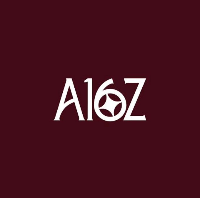 The image displays the "A16Z" logo in white serif lettering against a deep maroon background, with a stylized circular emblem replacing the letter "O." The logo represents Andreessen Horowitz (a16z), the prominent venture capital firm that is backing OpenReserve, a 24/7 blockchain bank founded by former MoneyLion executives that has just received preliminary OCC approval for a national bank charter.