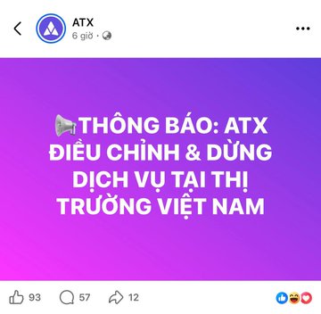 This ATX announcement, translated as "NOTICE: ATX ADJUSTS & STOPS SERVICES IN THE VIETNAMESE MARKET," confirms the suspension of services related to the Vietnamese market by August 30th, as mentioned in the accompanying post.