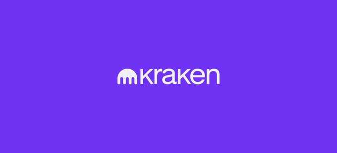 The image features a purple banner with white text that reads "Kraken". Below this, there's an announcement about a new product from Kraken called "U.S. perpetual futures" for $XRP. The focus of the image is on the text and the purple background, which are both in white.