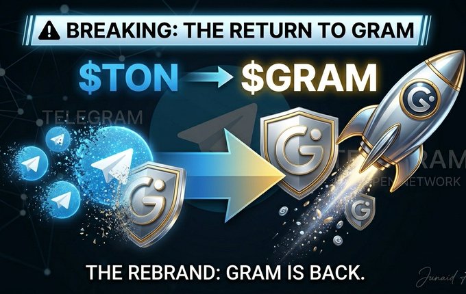 "Huge update from Telegram's Pavel Durov: $TON is getting renamed back to $GRAM."