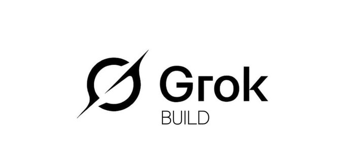 The image features a logo for Grok Build, which is a company specializing in backend development. The logo consists of a stylized "G" with an arrow pointing towards it, accompanied by the word "Build" written below it. The text "Grok Build just received another meaningful backend improvement." indicates that the company has recently made changes to their workflow or codebase, which could potentially lead to increased efficiency and better performance in their projects.