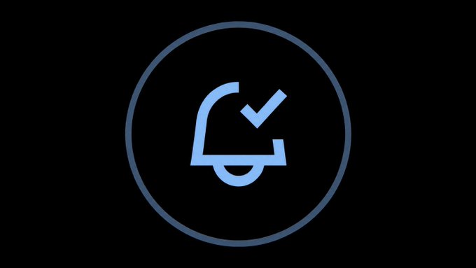 A minimalist dark-themed icon featuring a bell with a checkmark enclosed in a circle, symbolizing enabled notifications—tying directly into the post's hint about an upcoming important announcement.