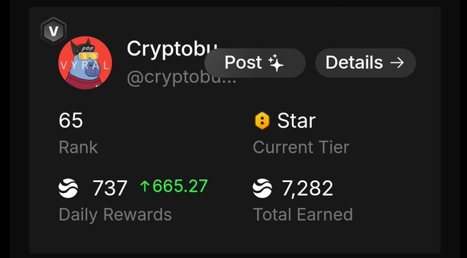 The image shows a computer screen displaying an infographic about Cryptob. A blue character appears at the top of the screen, accompanied by a green bar indicating points. Another green bar shows the current rank based on points or stars. The main part of the infographic displays information such as the user's rank and daily rewards. In addition to these details, there are some words related to Cryptob that are displayed in an image format. Overall, the post is focused on highlighting success with Cryptob, ranking achievements, and promoting cryptocurrency usage for seamless flow within the crypto community.