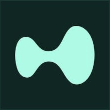 The image presents a striking visual with a large, abstract pattern consisting of two parallel ovals connected by lines within each oval, all rendered in blue color against a black background. The caption below this image reads "NEW: HYPE spot ETFs see $1.5m net inflows while BTC and ETH ETFs record outflows".