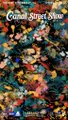 An abstract, colorful painting with red, yellow, and green hues contains the text 'Small Street Sky' at the top.