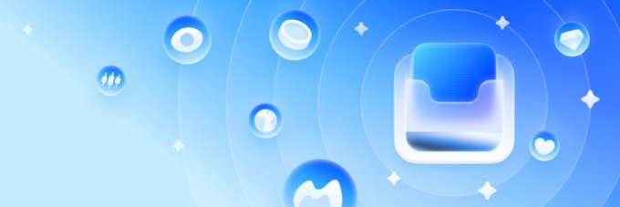 A blue gradient graphic displaying various cryptocurrency icons including a central Dash logo surrounded by floating bubbles representing different digital currencies.