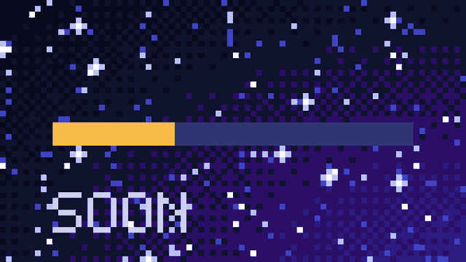 A retro-style pixel art loading bar partially filled with orange against a dark blue starry background, with the number '5.00M' displayed below.