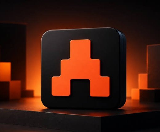 The image features a square-shaped logo that has been rendered in black and orange colors. The logo consists of three blocks stacked vertically against each other, creating an impression of a tower or pyramid shape. The background of the image is dark, which contrasts with the bright orange color of the logo. The text "QUIP" and "ARC Terminal" are also present on the image, possibly indicating the projects that the logo represents.