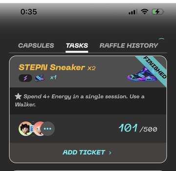 The image shows a step-by-step guide on how to use an energy drink, with a focus on a specific brand of "Stepn" energy drinks. The text in the image states that you can add a ticket to your account for free trial, which is used as part of the guide's instructions.
