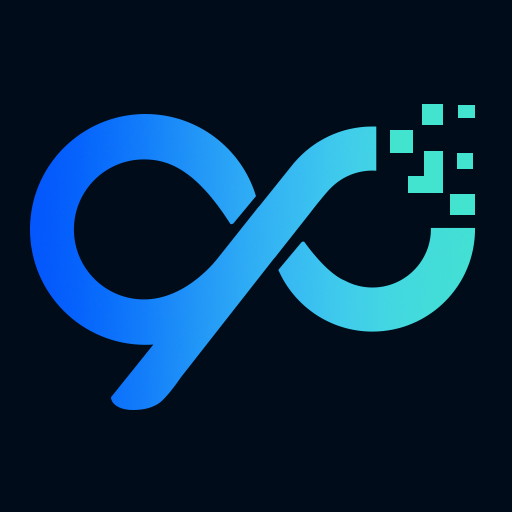 A stylized blue-to-cyan infinity symbol logo with digital pixel fragmentation on its right side, representing the newly launched YeBlock Wallet V1.0 and symbolizing limitless, seamless digital asset management.
